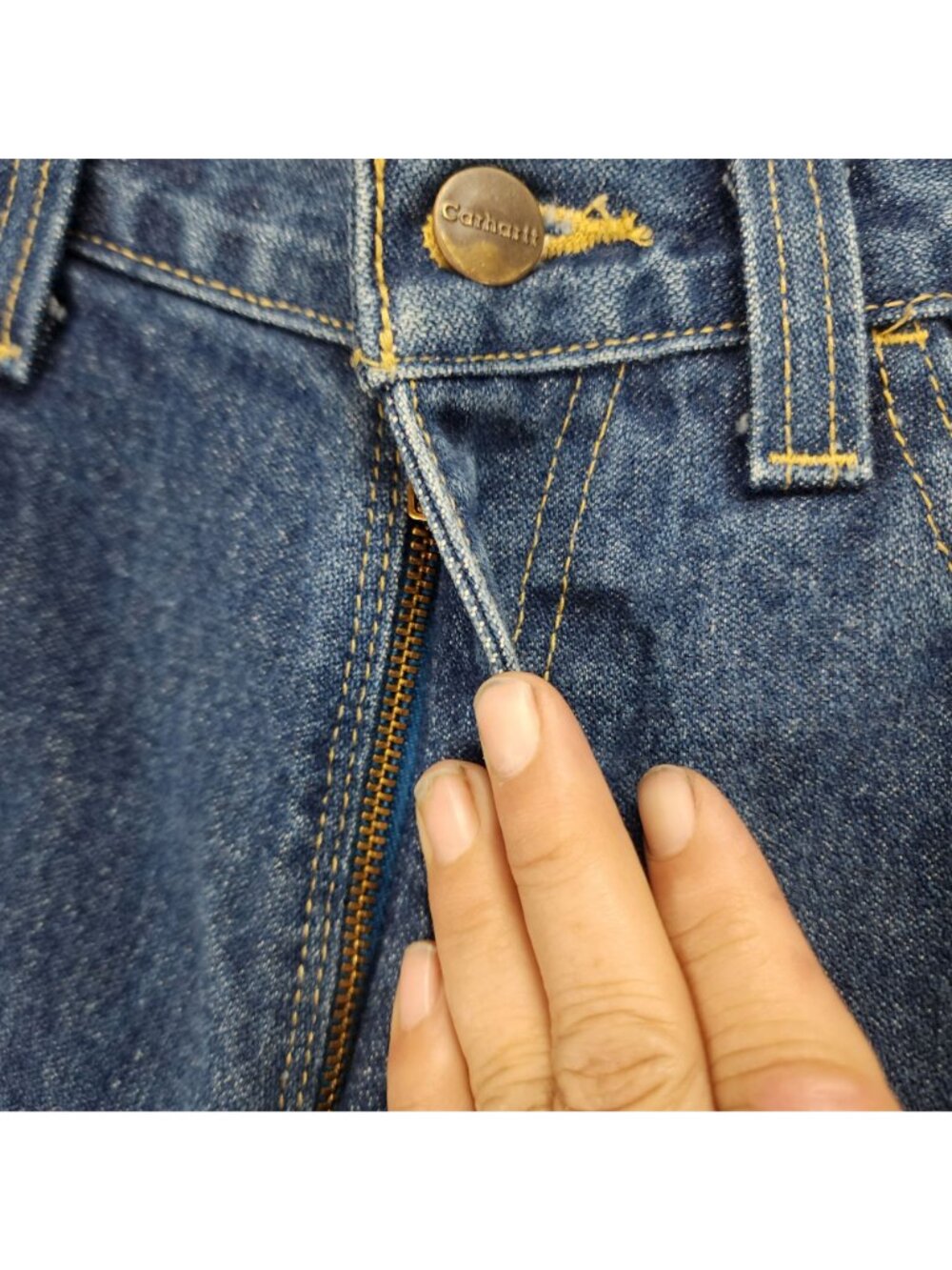 Carhartt Jeans Mens 30x32 Blue Cotton Denim Bootcut Fire Resistant *Read* - Picture 9 of 16